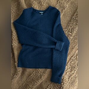 NWT Minnie Rose Wool/Cashmere Navy Crewneck Size Small